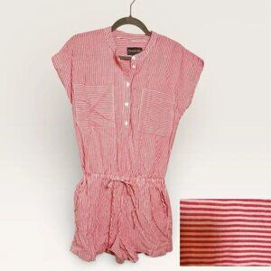 Michael Stars Red White Stripe Romper Coastal Preppy XS